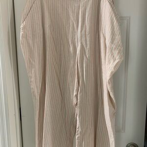 Croft & Barrow Pink and Cream Linen Blend Top